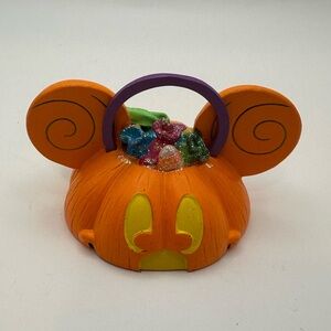 Disney Parks Orange Pumpkin Mickey Mouse Candy Bucket Ornament